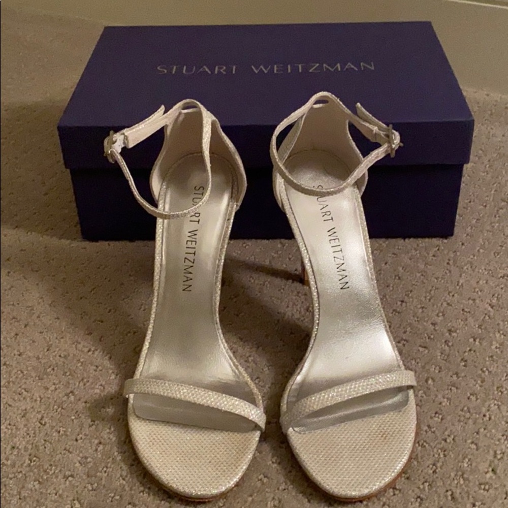 Stuart Weitzman Nudistsong Glitter Heels